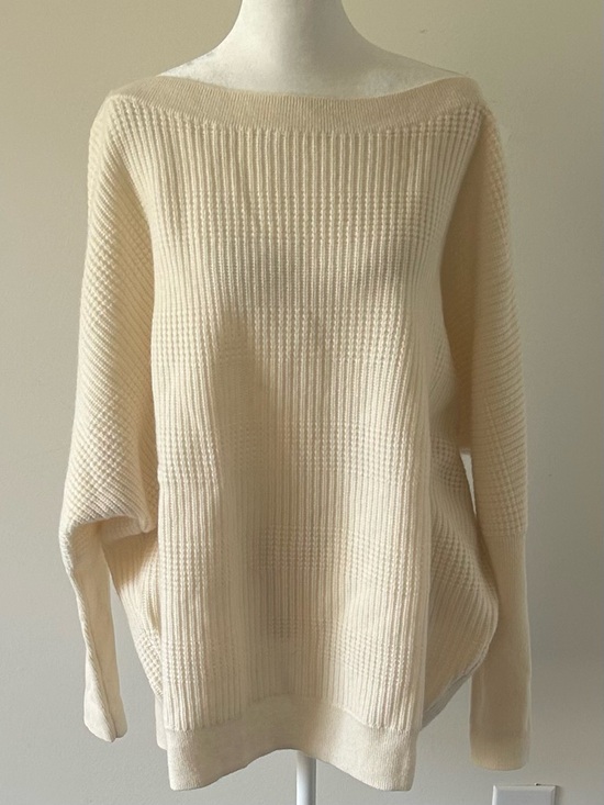 QVC Sweaters - New Studio Park 100% Cashmere Boat Neck Sweater Ivory Cream size X-Large